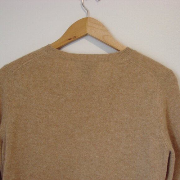 Cashmere Tan Beige Crewneck Sweater Lord & Taylor Ribbed Long Sleeve Medium - Picture 8 of 9